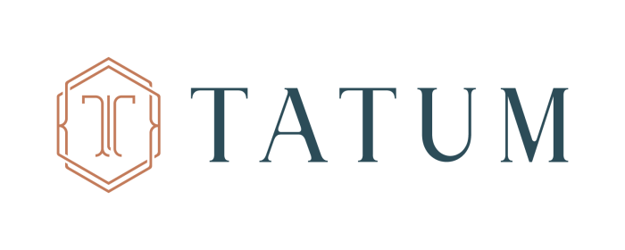 the logo for the company, tatum at The  Tatum